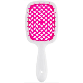Щетка для волос Janeke Superbrush, белая с фиолетовым